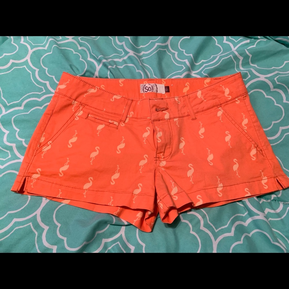 Coral flamingo shorts. Never worn.
